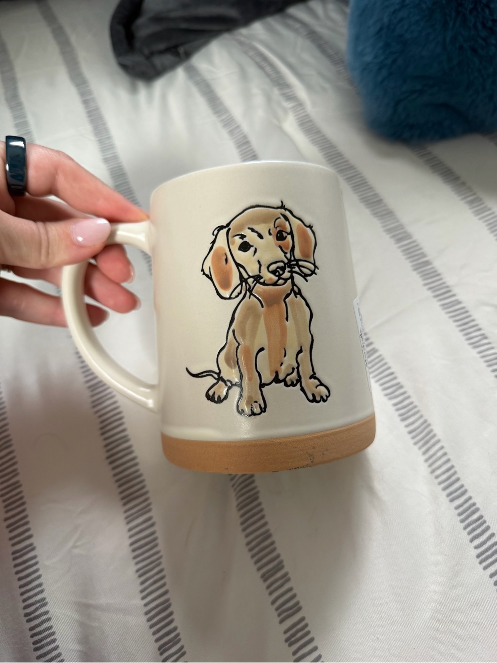 Cream Ceramic Dachshund Mug 18oz